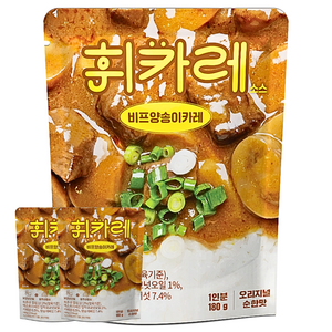 휘카레 한남동 비프양송이카레 순한맛, 180g, 3개