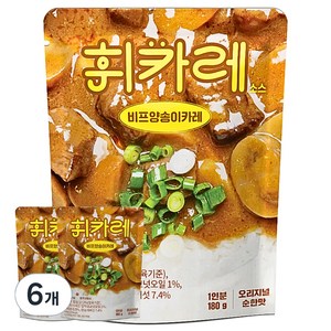 휘카레 한남동 비프양송이카레 순한맛, 180g, 6개