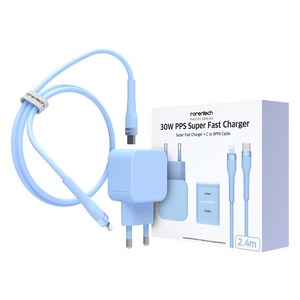 로랜텍 파스텔 고속 충전기 + PD C타입 to 8핀 케이블 2.4m 세트