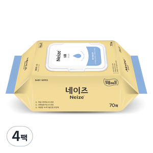 네이즈 심플 물티슈 캡형, 55g, 70매, 4세트