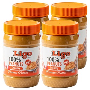 리고 100% 땅콩버터 크리미, 453g, 4개