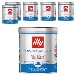 일리 디카페인 그라운드 분쇄커피, 125g, 6개