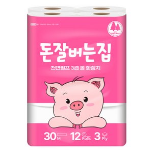 돈잘버는집 천연펄프 3겹 롤화장지