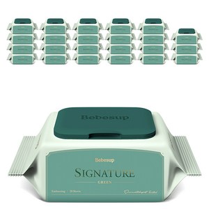 베베숲 시그니처 그린 아기물티슈 휴대캡형