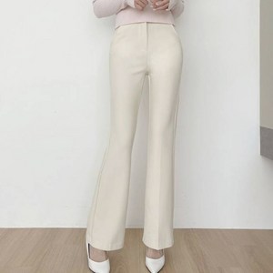 플랜데이 여성용 숏/미디움/롱 프링 스판 세미부츠컷 슬랙스