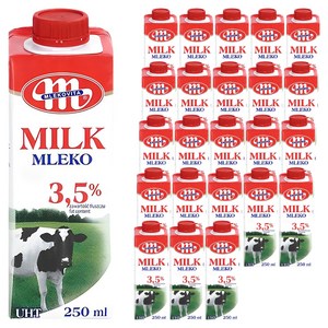 믈레코비타 3.5% 멸균우유 250ml 12개, 250ml, 24개