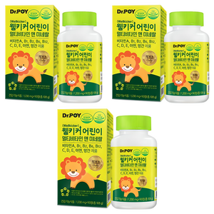 닥터포이 웰키커 어린이 멀티비타민 앤 미네랄, 90정, 3개