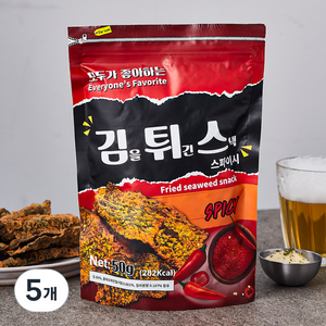 김을 튀긴 스낵 스파이시, 5개, 50g