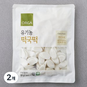 올가홀푸드 유기가공식품 인증 떡국떡, 500g, 2개