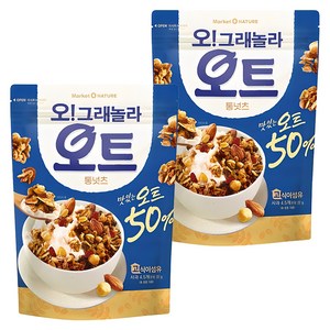 마켓오네이처 오그래놀라 오트 통넛츠 시리얼, 360g, 2개