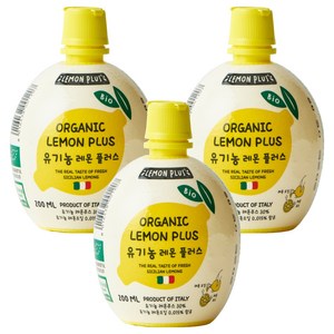 유로푸드 유기농 레몬 플러스 주스, 200ml, 3개