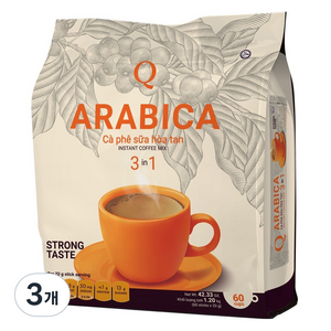 굿모닝커피 쓰어다 큐카페 아라비카 3in1 밀크커피, 60개입, 20g, 3개