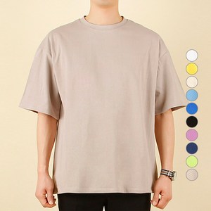 팀스핏 남녀공용 통기성 빅사이즈 오버핏 17수 무지 반팔 티셔츠