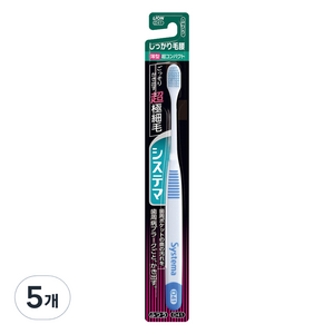 시스테마 시카리케고시 초미세 탄력모 초콤팩트헤드 레귤러 칫솔, 1개입, 5개