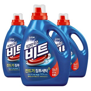 비트 진드기 침투세탁 액상세제 일반용 본품, 3L, 3개