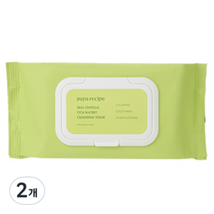 파파레서피 리얼 센텔라 시카 워터리 클렌징 티슈, 100매입, 2개
