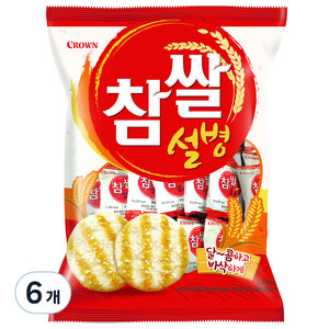 크라운 참쌀설병, 128g, 6개