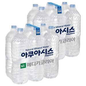 아쿠아시스 먹는샘물 무라벨, 2L, 12개