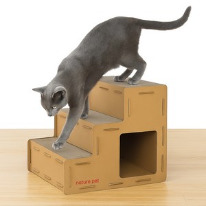 네이처펫 고양이 계단형 스텝 스크래처 하우스, 46 x 59 x ..., 1개