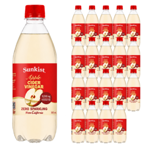 썬키스트 애사비 제로 탄산음료, 500ml, 20개