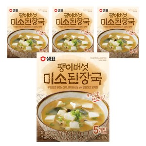 샘표 팽이버섯 미소된장국 5개입, 40g, 4개