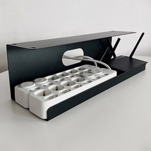 억스 무타공 멀티탭 트레이 대형 + 벨크로 타이 5p 세트