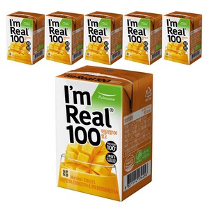 아임리얼 100 망고 주스, 140ml, 6개