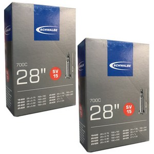 슈발베 700c용 자전거 튜브 SV15 밸브, 길이 40mm, 2개