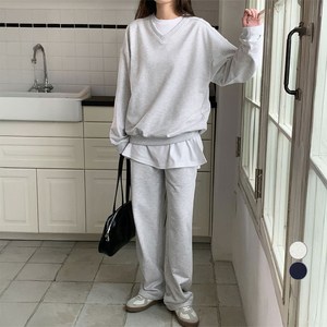 아피나르 브이넥 트랙 맨투맨 스웻셔츠 + 팬츠 세트