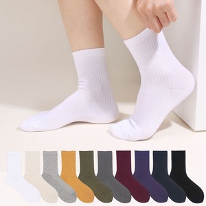 두발로 여성용 감성 골지 중목 양말 10켤레