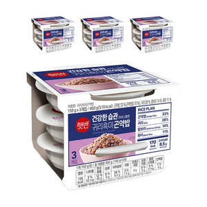 햇반 귀리흑미곤약밥, 150g, 12개