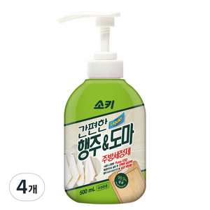 소키 간편한 행주 앤 도마 주방세정제, 500ml, 4개