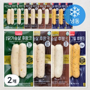 굽네 닭가슴살 후랑크 120g 마늘 3개입 + 청양고추 2개입 + 블랙페퍼 2개입 + 할라피노 2개입 세트 1080g (냉동), 1.08kg, 2개