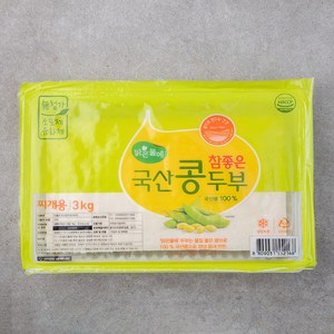 맑은물에 참좋은 국산콩 찌개두부, 3kg, 1개