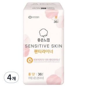 좋은느낌 센서티브스킨 팬티라이너, 롱, 36개입, 4개