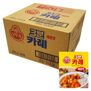 오뚜기3분 카레 매운맛, 200g, 24개