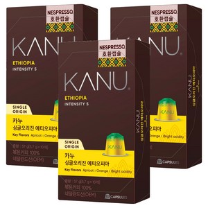 카누 싱글오리진 에티오피아 네스프레소 호환 캡슐커피, 5.7g, 10개입, 3개