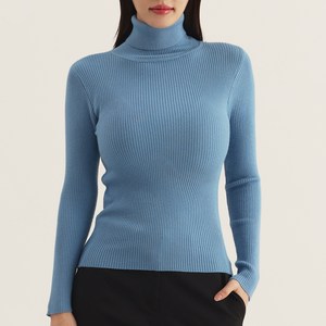 엘쏘 여성용 베이직 목폴라 티셔츠