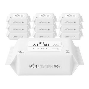 시치미 데일리 물티슈 리필형, 50g, 100매, 10개