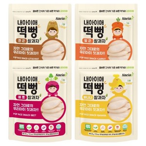 내아이애 유기농 떡뻥 쌀과자 4종 세트, 비트, 연근, 당근..., 120g, 1세트