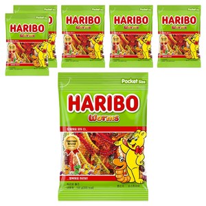 하리보 웜즈 젤리, 100g, 6개