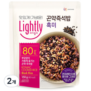 라이틀리 곤약즉석밥 흑미, 150g, 2개