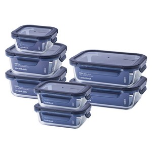 락앤락 인디고 글라스 밀폐용기 7p