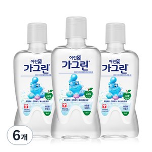 가그린 어린이용 구강세정제 사과향, 550ml, 6개