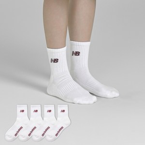 뉴발란스 베이직 로고 파일 중목 양말 4켤레