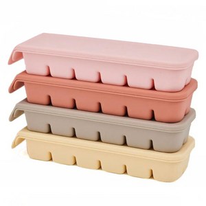 퍼기 이중 밀폐 이유식 큐브 12구 세트, 240ml, 베이지 + 웜그레이..., 1개