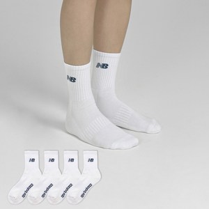 뉴발란스 베이직 로고 파일 중목 양말 4켤레