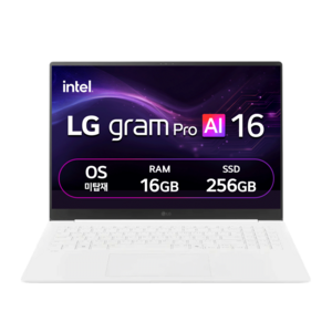 LG전자 그램 프로 AI 16 에센스 화이트 약 16인치에 해당함, 코어Ultra5, 256GB, 16GB, Free DOS, 2025.02