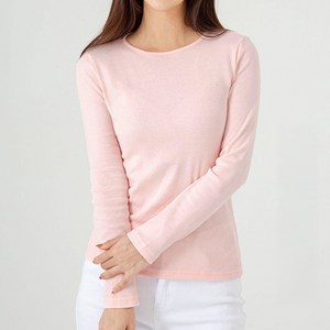 캐럿 여성용 데일리 슬림핏 긴팔 립 티셔츠
