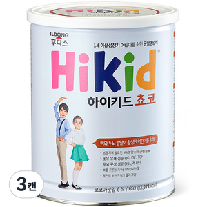 일동후디스 하이키드 쵸코, 코코아맛, 650g, 3개